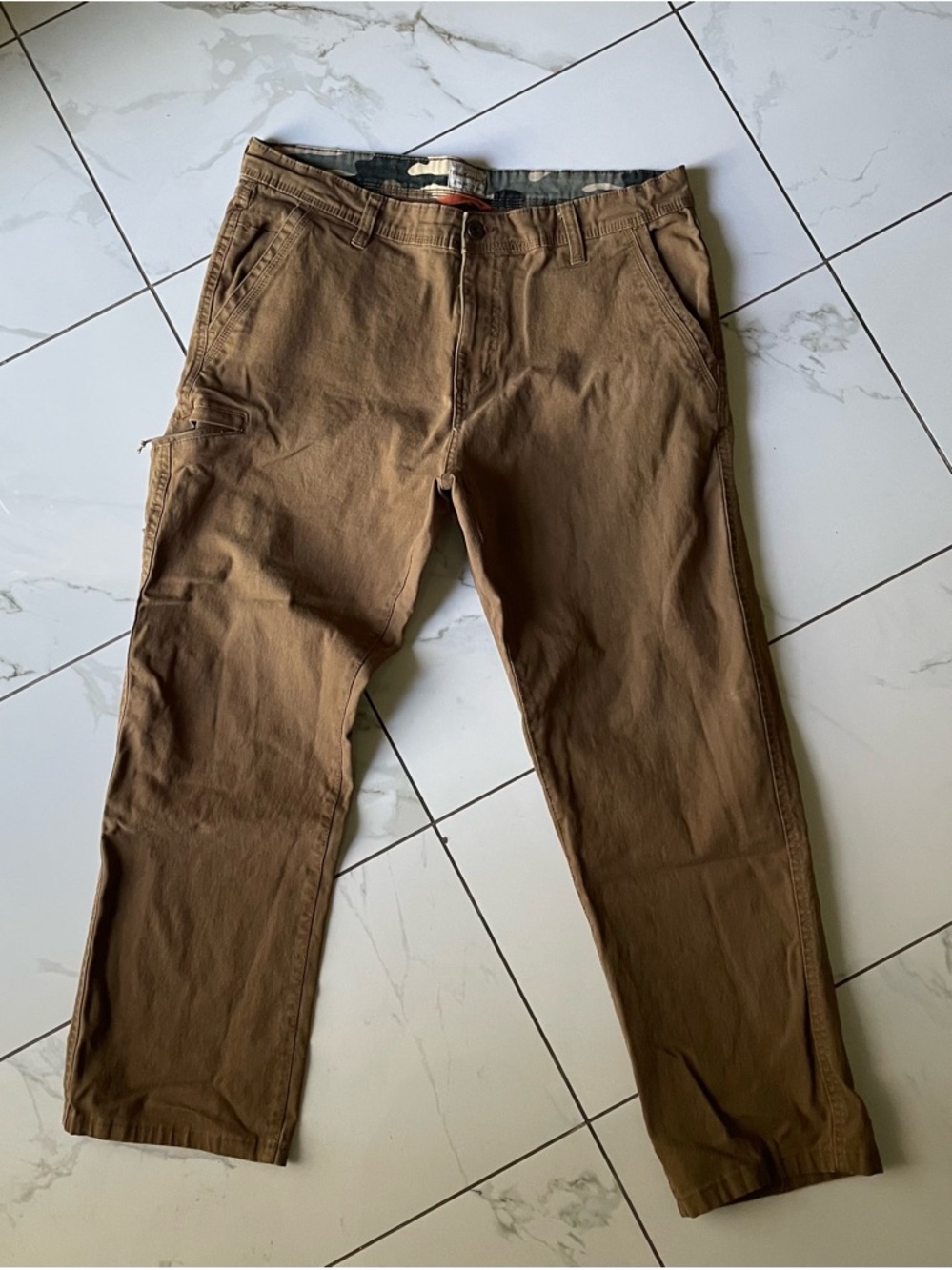 Men's Brown Cargo Work Pants with Utility Pocket.waist:36” inseam: 27.5”